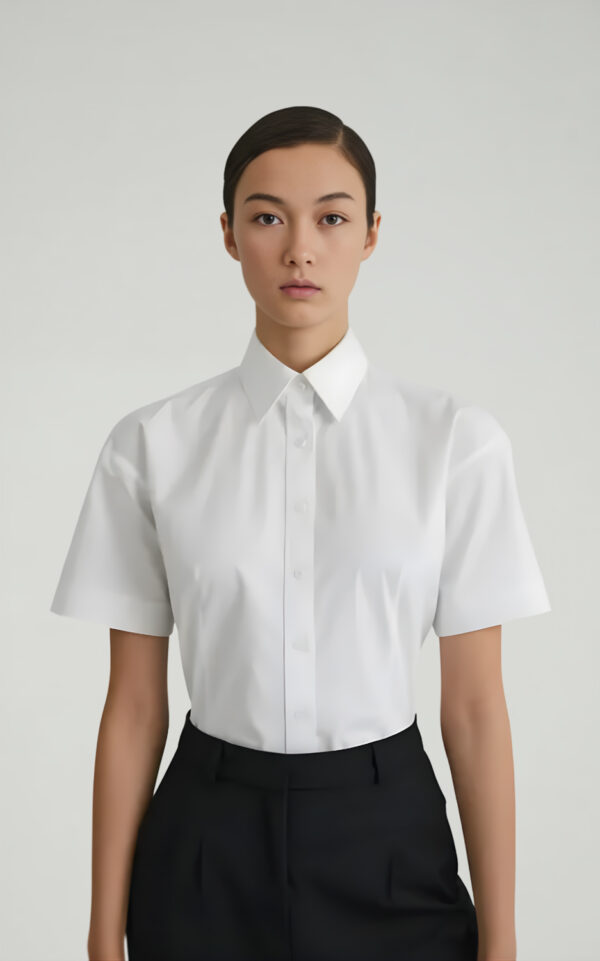 CAMICIA MANICA CORTA DONNA BIANCO
