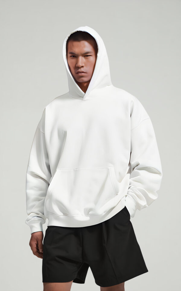 FELPA BOXY FIT GARZATA UNISEX BIANCO