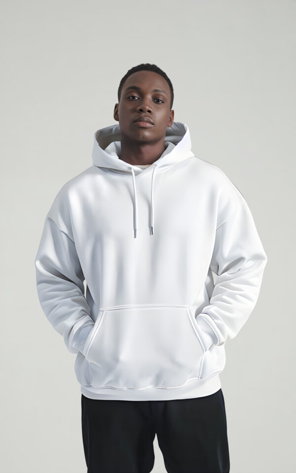 FELPA CAPPUCCIO FRENCH TERRY UNISEX BIANCO