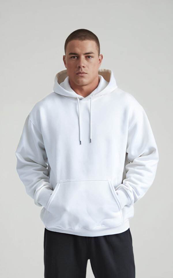 FELPA CAPPUCCIO GARZATA UNISEX BIANCO