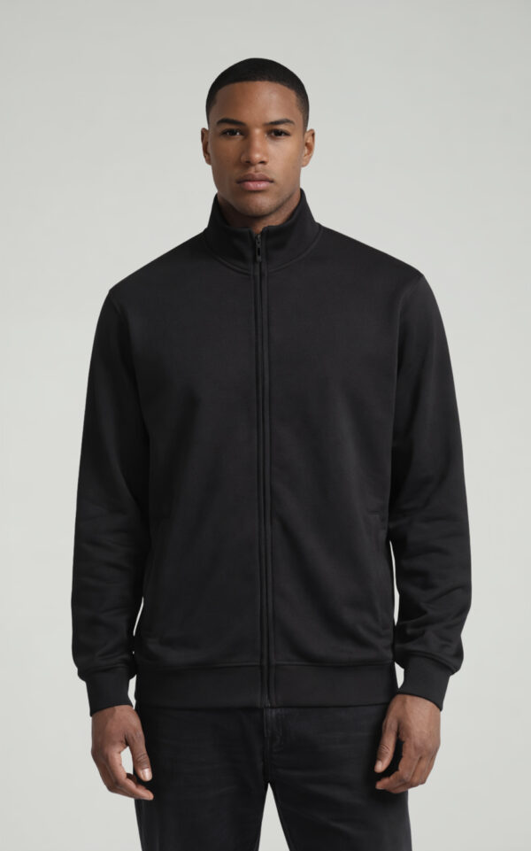 FELPA FULL ZIP GARZATA UNISEX NERO PROFONDO