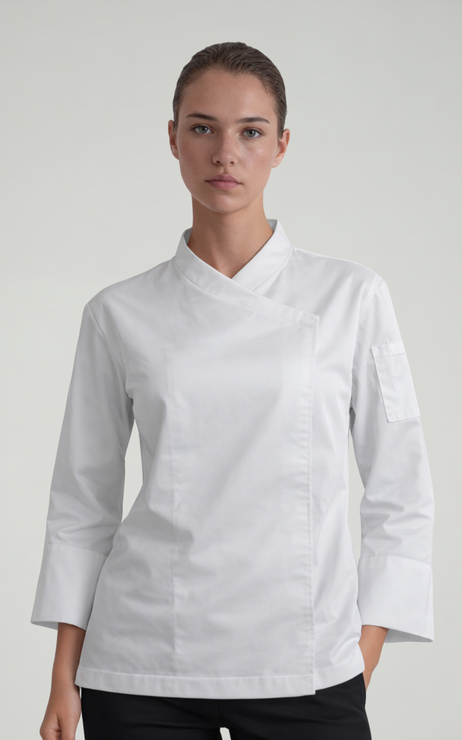 GIACCA CHEF MANICA LUNGA DONNA BIANCO