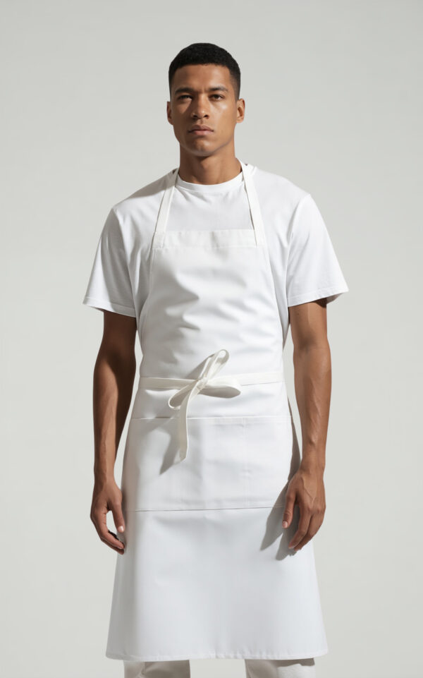 GREMBIULE CON FASCIA UNISEX BIANCO