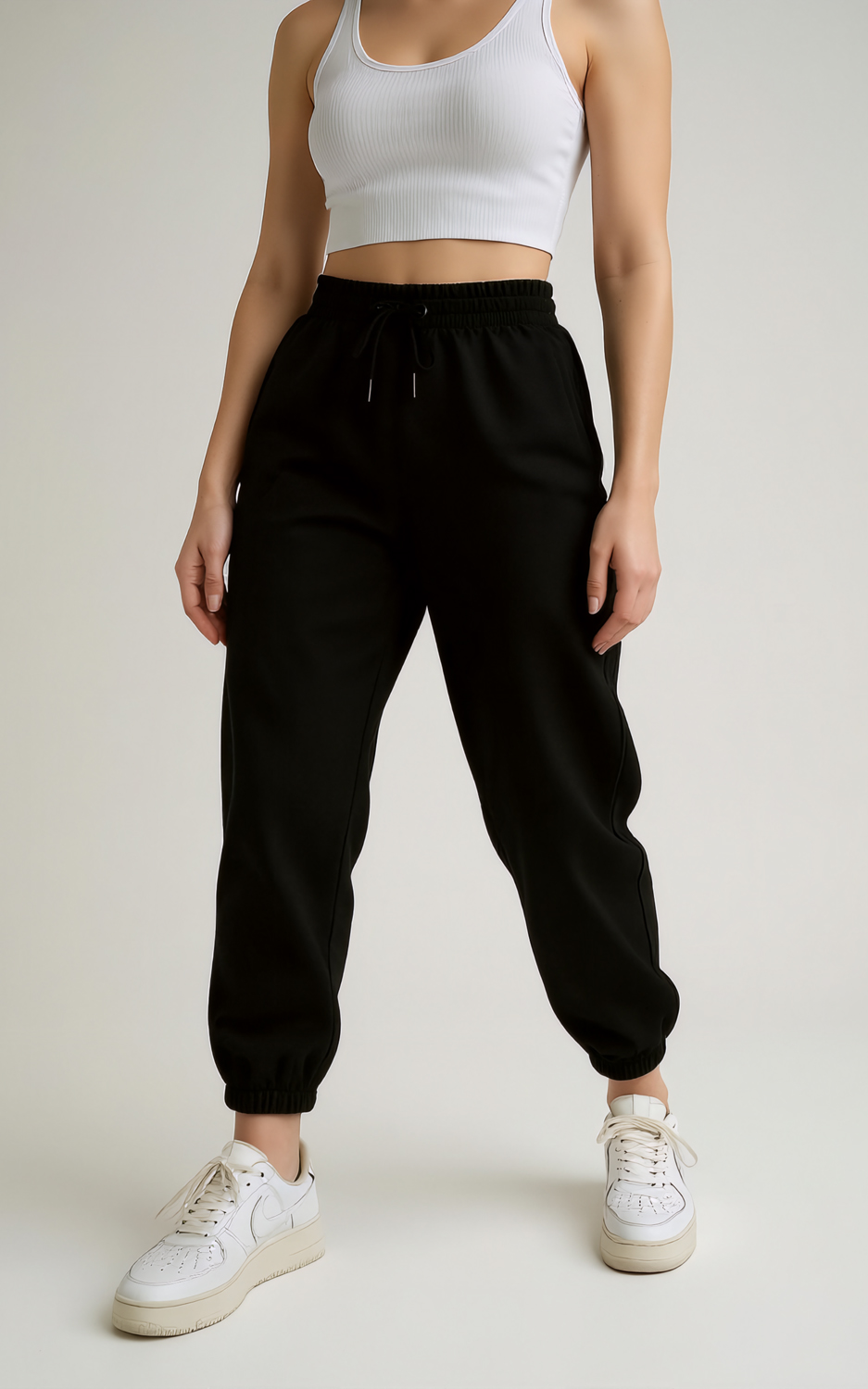 PANTALONE JOGGING DONNA NERO PROFONDO