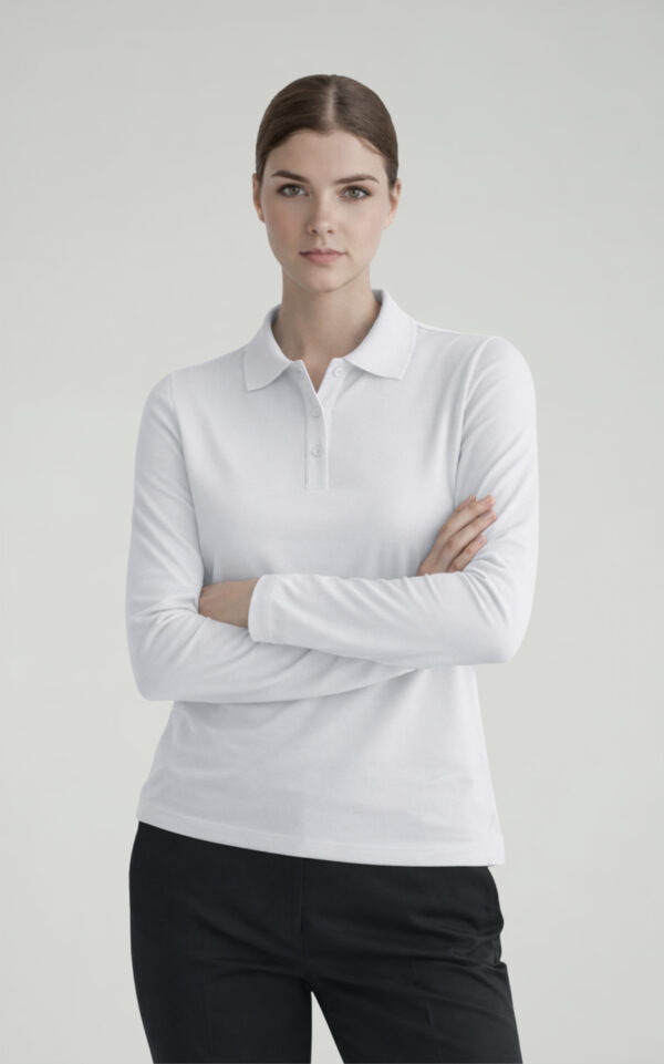 POLO MANICA LUNGA DONNA BIANCO