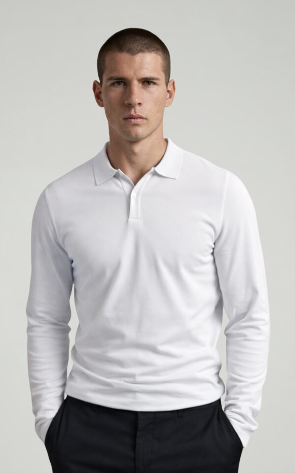 POLO MANICA LUNGA UOMO BIANCO